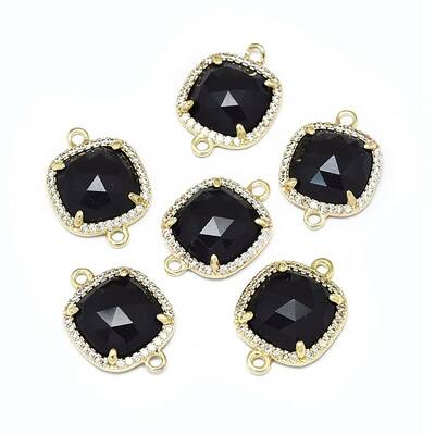 Synthetic Black Stone Links connectors
