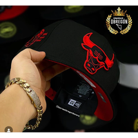 NewEra Onyx Scarlet Bulls Embroidered 100% Cotton Trucker Hat Adjustable Metal Buckle Back Closure Lightweight Durable for Da...