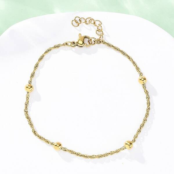 304 Stainless Steel Rope Chain Bracelets for Women