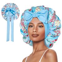 SeSe Code Satin Bonnet for Sleeping Silk  Bonnet Double Layer Hair Bonnet with Elastic Tie Band for Curly Hair Night Bonnet