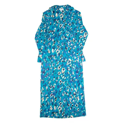 MONSOON Womens Bodycon Dress Blue Spotted Long Sleeve Long M