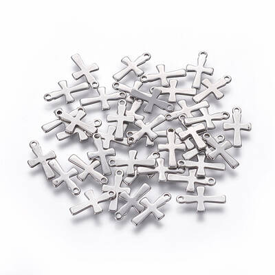 Tarnish Resistant 304 Stainless Steel Tiny Cross Charms