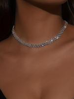 Rhinestone Decorated Statement Necklace for Women & Girls, Fashion Jewelry for Party, Daily Clothing Decor, Trendy All-match ...