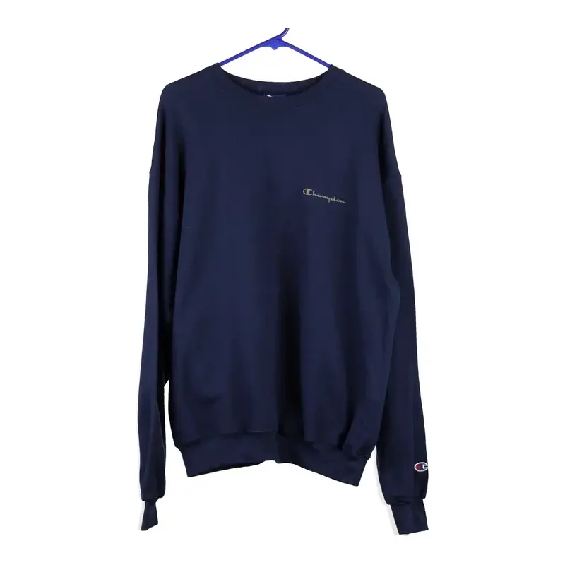 Champion Sweatshirt - Large Blue Cotton Blend