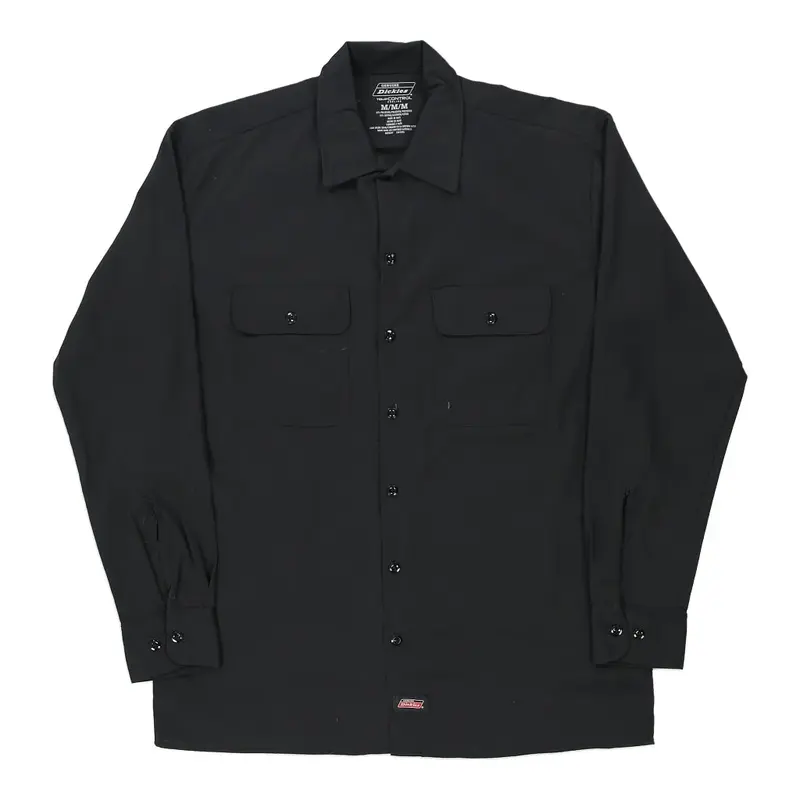 Dickies Shirt - Medium Black Polyester Blend