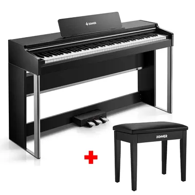 Donner DDP-200PRO Digital Piano with Touchscreen - Black / Piano+Bench