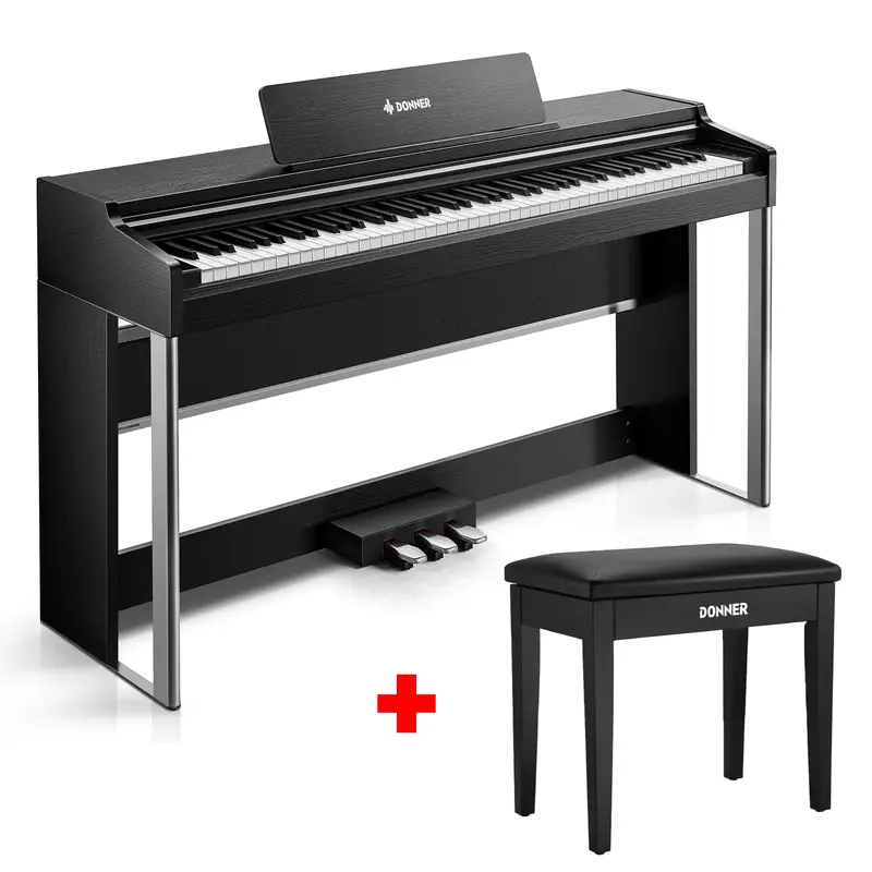 Donner DDP-200PRO Digital Piano with Touchscreen - Black / Piano+Bench