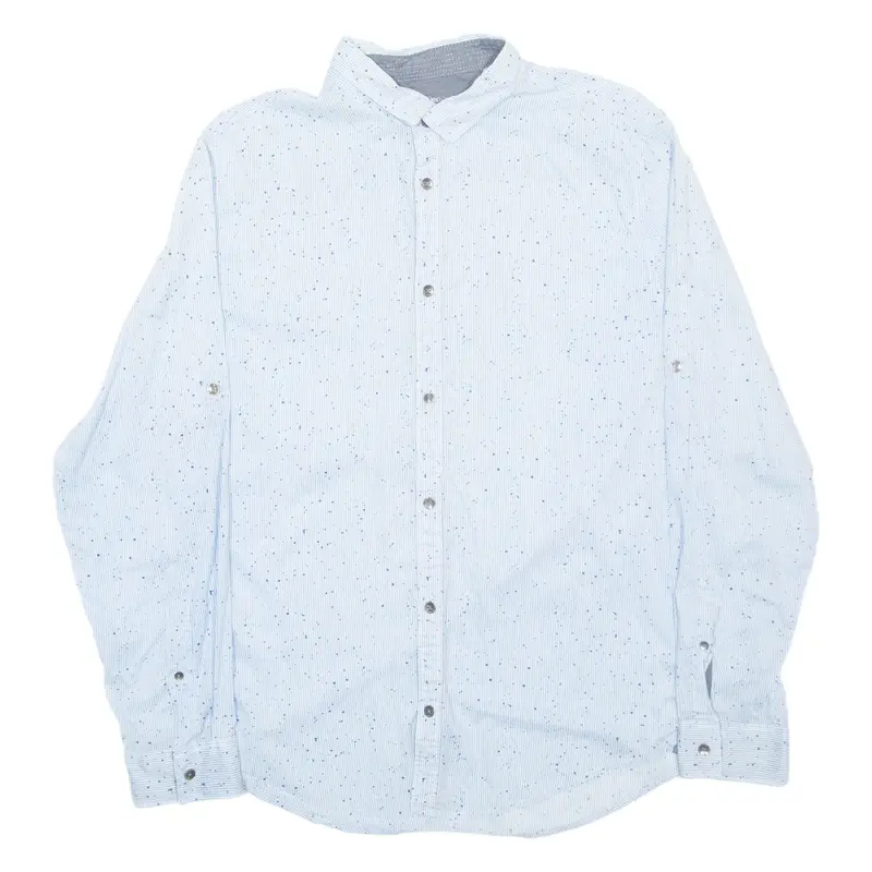 CALVIN KLEIN JEANS Mens Shirt Blue Spotted Long Sleeve M