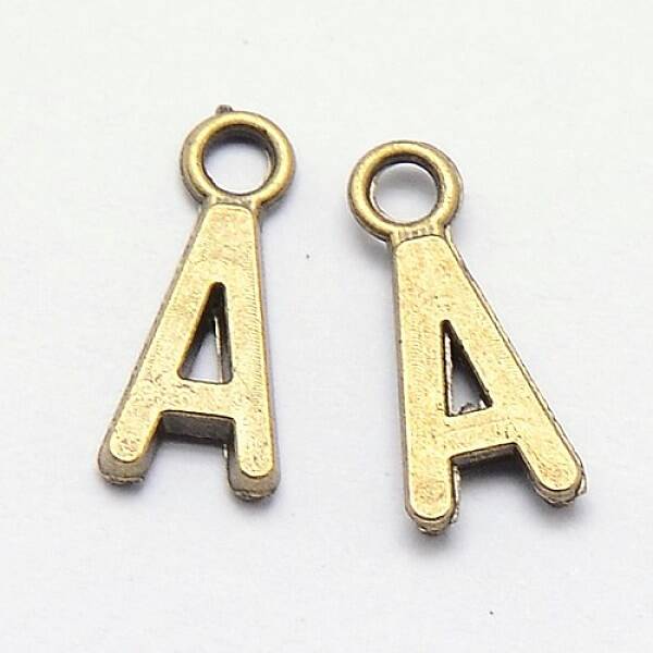 Tibetan Style Zinc Alloy English Letter Pendants