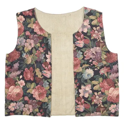 Womens Waistcoat Pink Floral XL