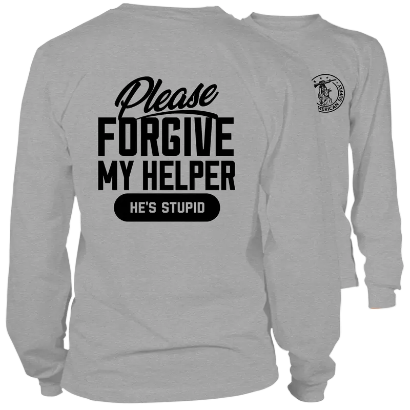My Helper - Long Sleeve Heather Gray Shirt