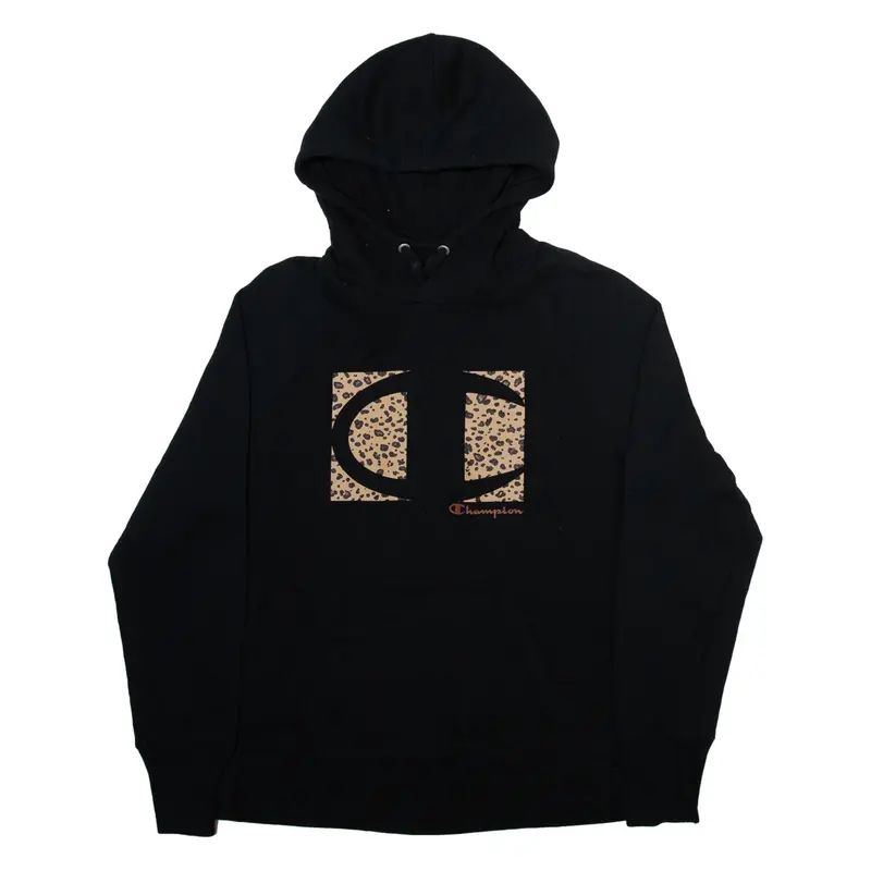 CHAMPION Womens Black Hoodie L