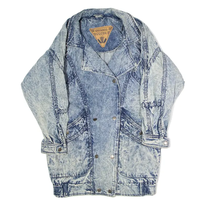 GIACCA BLUES Womens Denim Coat Blue 90s S