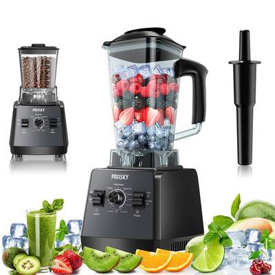 Prasky Professional Blender,Kitchen for Blender 68oz BPA Free 2 Containers Countertop Blenders Ice Crushing&Max.2400Watt