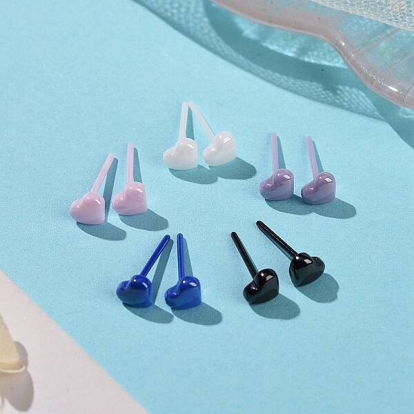 Hypoallergenic Bioceramics Zirconia Ceramic Heart Stud Earrings