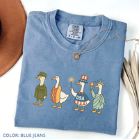 Comfort Colors 4th of July T-Shirt, USA Silly Goose American Flag Shirt Patriotic Women T-Shirt, Summer Outfits
