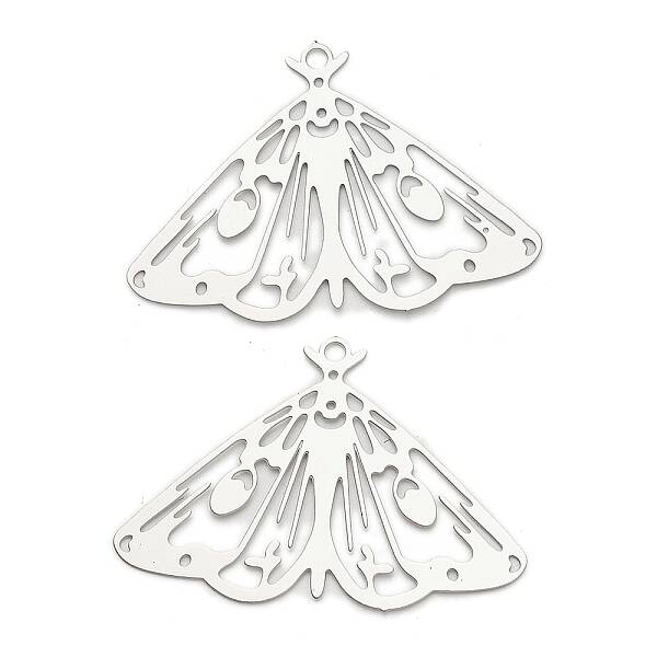 201 Stainless Steel Etched Metal Embellishments Pendants