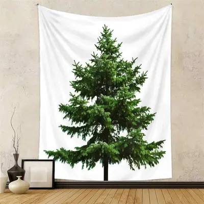 Pine Tree Outdoor Christmas Tapestry Wall Hanging - Aperturee