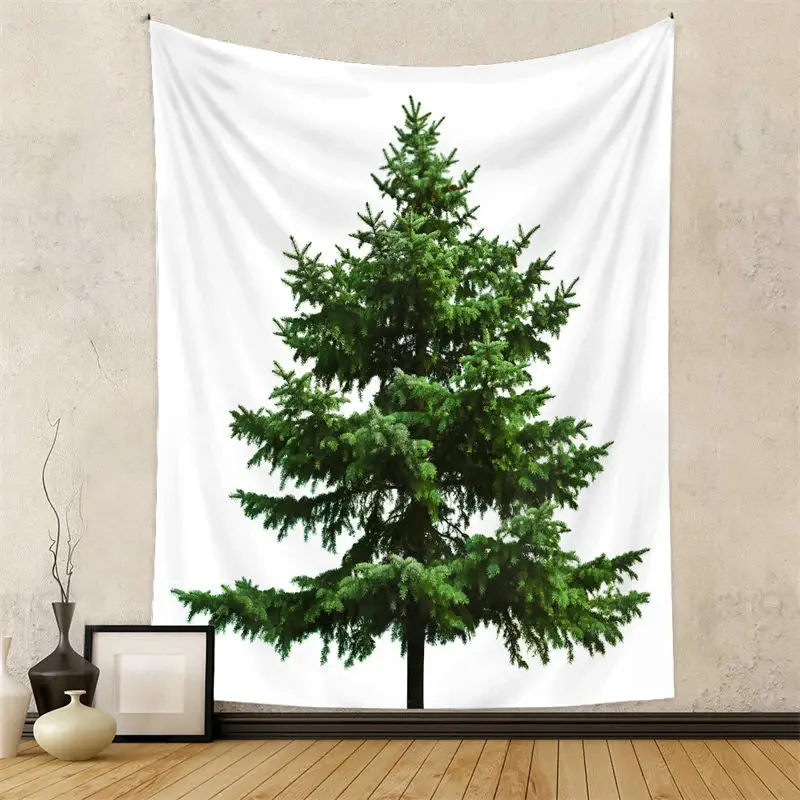 Pine Tree Outdoor Christmas Tapestry Wall Hanging - Aperturee