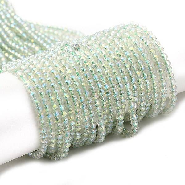 Electroplate Transparent Glass Beads Strands