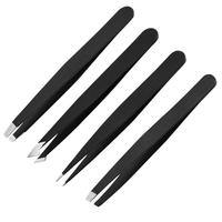 Stainless Steel Eyebrow Tweezers Set, 4pcs Multifunctional Eyebrow Trimmers, Eyebrow Styling Tool for Beauty Salon and Home U...