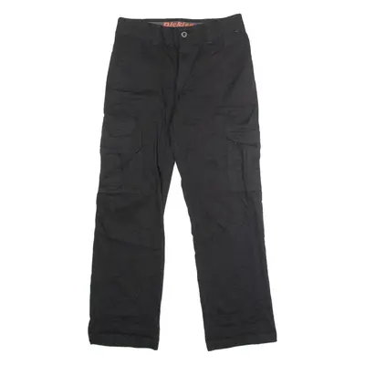 DICKIES Flex Workwear Cargo Mens Trousers Black Regular Straight W30 L30