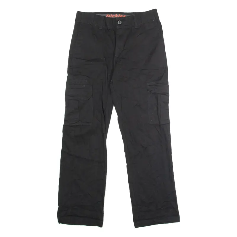 DICKIES Flex Workwear Cargo Mens Trousers Black Regular Straight W30 L30