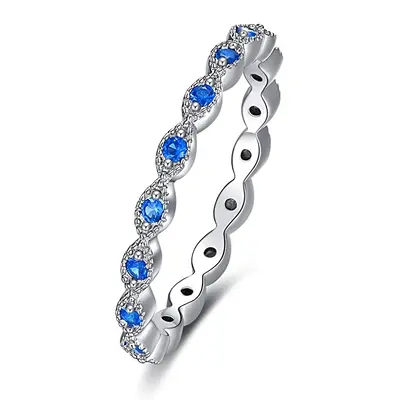 Sterling Silver Cubic Zirconia Evil Eye Ring