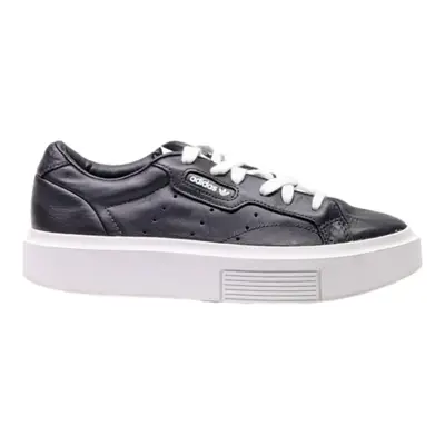 ADIDAS Sleek Platform Trainers Black Leather Womens UK 5
