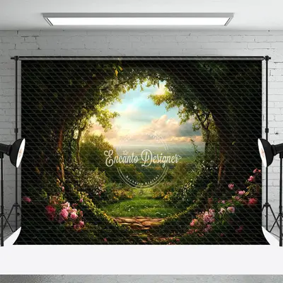 Aperturee Natural Plant Arch Floral Enchanting Spring Backdrop, 3X2FT(1MX0.6M), 14 USD, spring backdrops, ENHD1J83-M