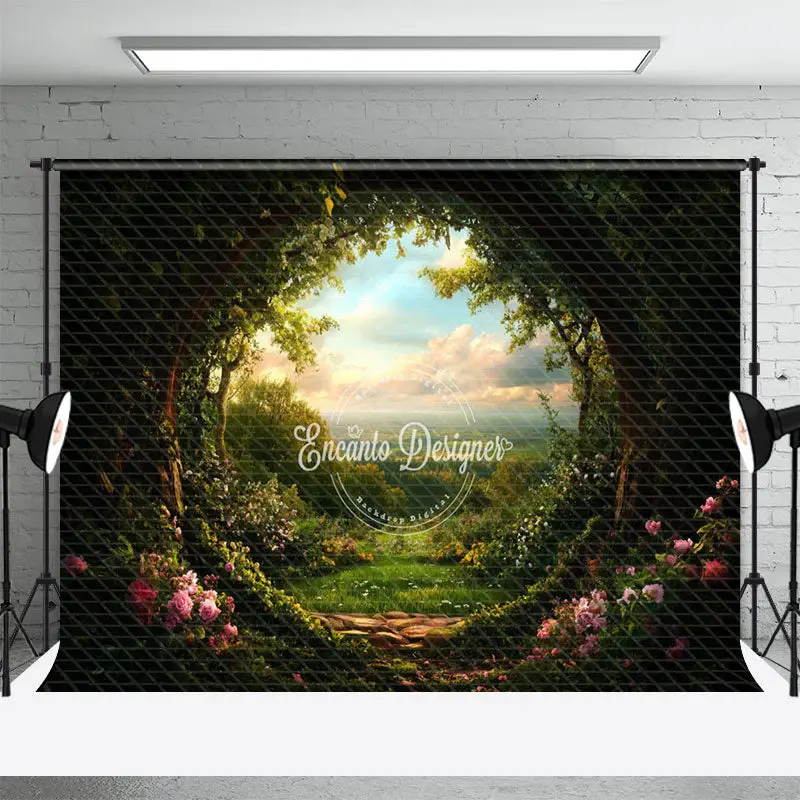 Aperturee Natural Plant Arch Floral Enchanting Spring Backdrop, 3X2FT(1MX0.6M), 14 USD, spring backdrops, ENHD1J83-M