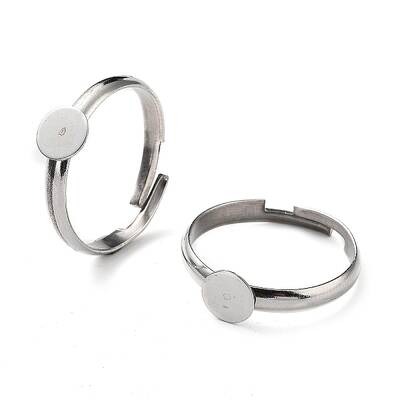 Non-Tarnish Ion Plating(IP) 304 Stainless Steel Adjustable Pad Ring Settings