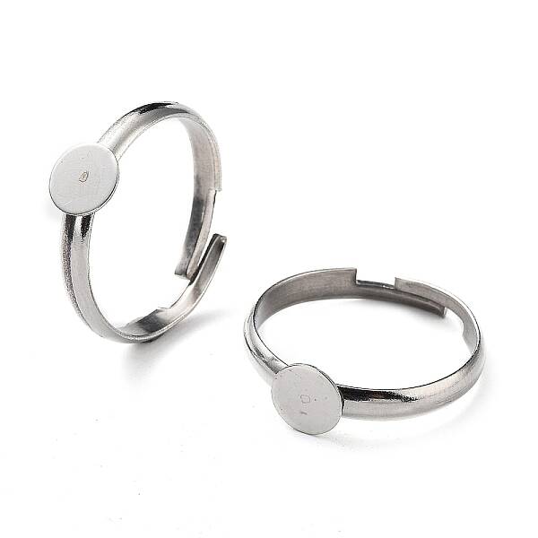 Non-Tarnish Ion Plating(IP) 304 Stainless Steel Adjustable Pad Ring Settings