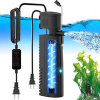 AquaMiracle Aquarium Filter with U - V Light & Pre-Filter Sponge, Fish Tank Filter with Timer (3/6/12/24 Hours) for Green Wat...