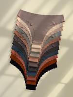 Women's Solid Scallop Trim Knicker, Casual Elegant Soft Comfy Fabric Panty for Daily Wear, Underwear for Women, Multipack Und...