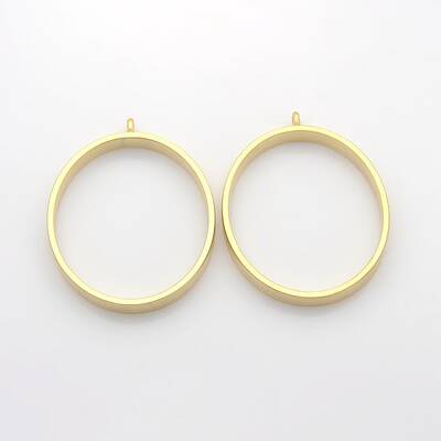 Matte Alloy Oval Pendants