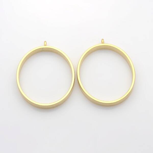 Matte Alloy Oval Pendants