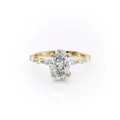 Sterling Silver with Yellow Gold Plated 1 CT Moissanite Ring