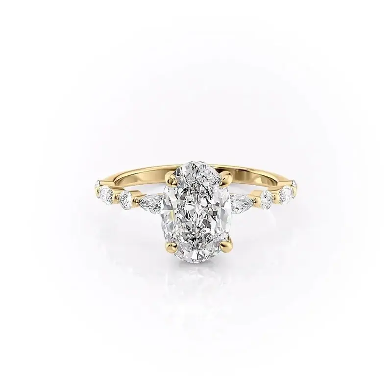 Sterling Silver with Yellow Gold Plated 1 CT Moissanite Ring