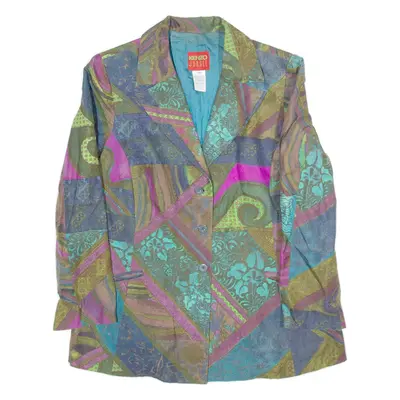 KENZO Womens Blazer Coat Blue Viscose S