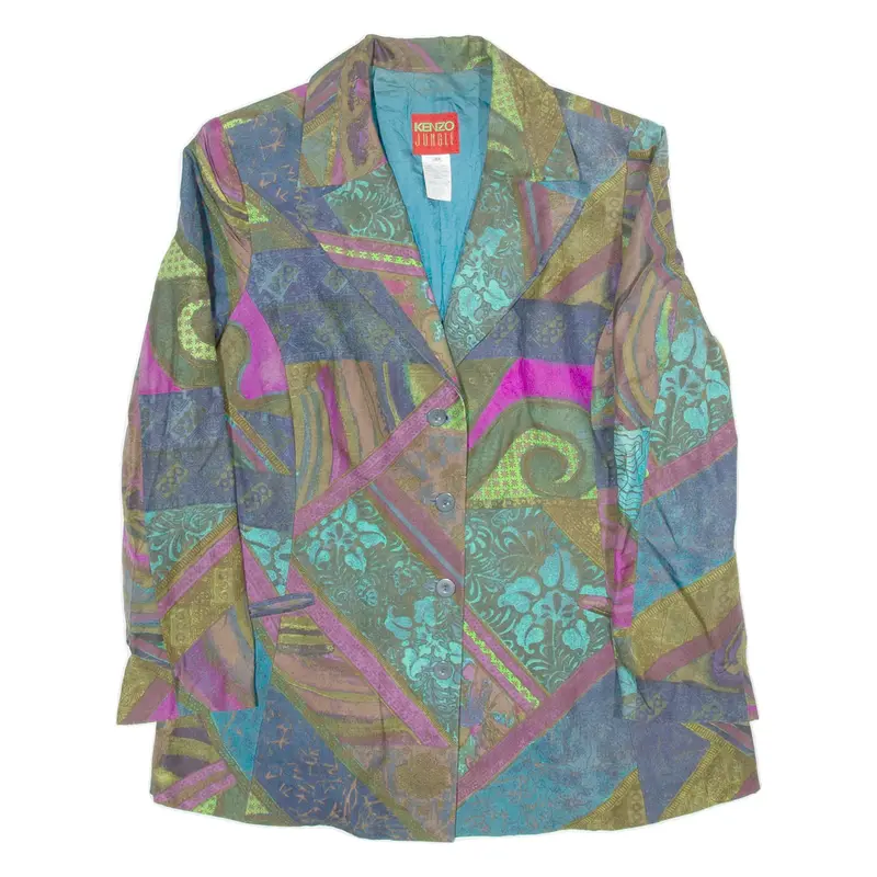 KENZO Womens Blazer Coat Blue Viscose S