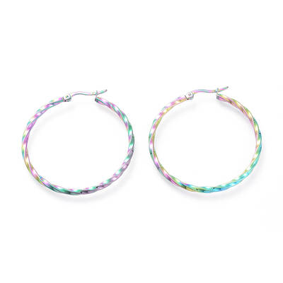 Electroplated 304 Stainless Steel Big Hoop Earrings