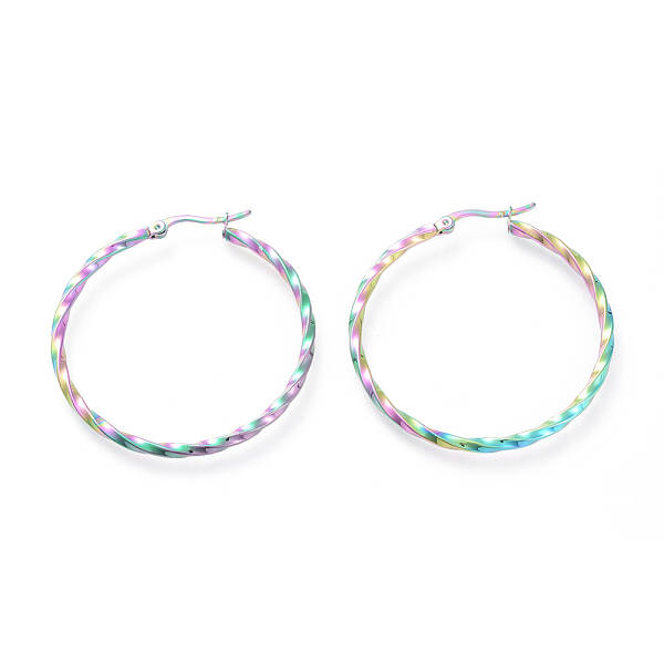 Electroplated 304 Stainless Steel Big Hoop Earrings