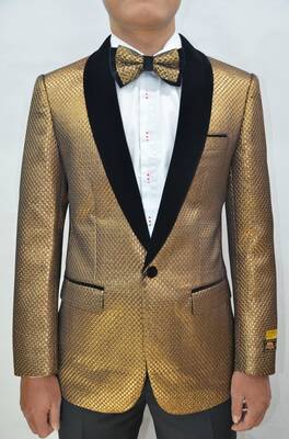 Paisley-300 Copper/Black Velvet - Mens Wholesale Blazers
