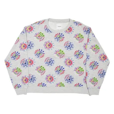 DESIGUAL Womens Patterned Jumper Grey Floral L