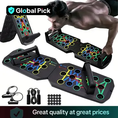Portable Push Up Board, 1 Set Foldable Pushup Stand, Multifunctional Push-Up Stand, Home Gym Strength Training Equipment for ...