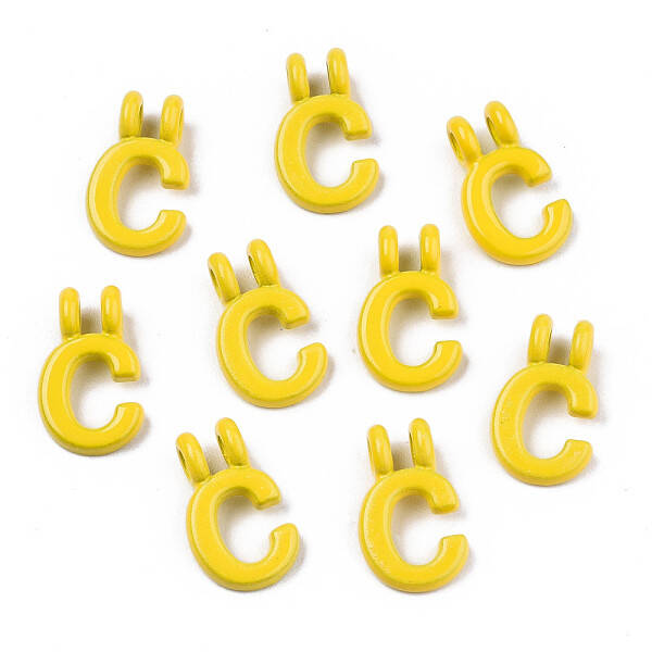 Spray Painted Alloy  2-Loop Link Pendants