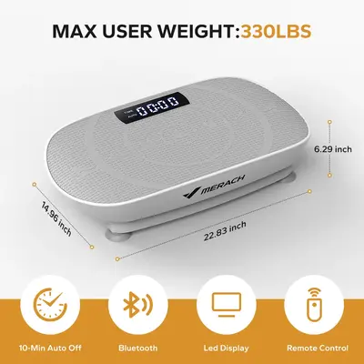 MERACH Vibration Plate Exercise Machine, Lymphatic Drainage Machine , Whole Body Workout Vibration Platform for Wellness and ...