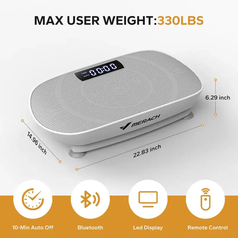 MERACH Vibration Plate Exercise Machine, Lymphatic Drainage Machine , Whole Body Workout Vibration Platform for Wellness and ...