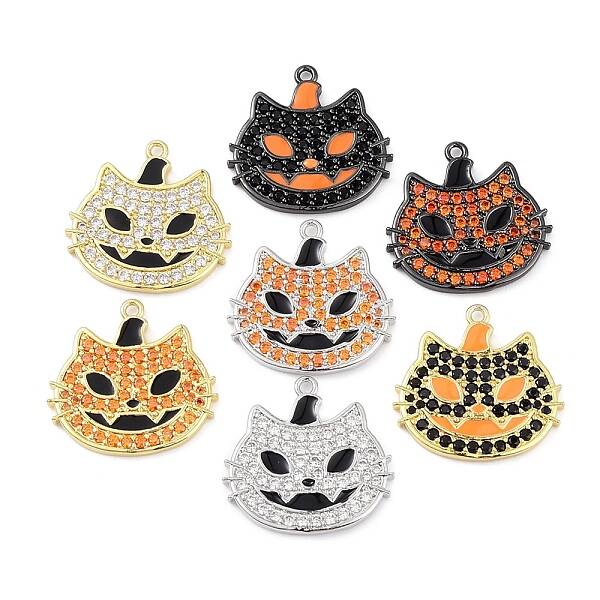 Rack Plating Brass Cubic Zirconia Pendants